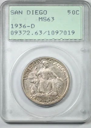 1936-D San Diego Classic Commemorative Half Dollar