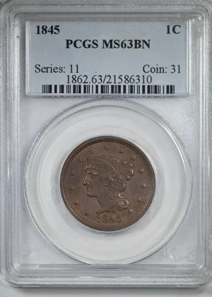 1845 Braided Hair Liberty Head Large Cent