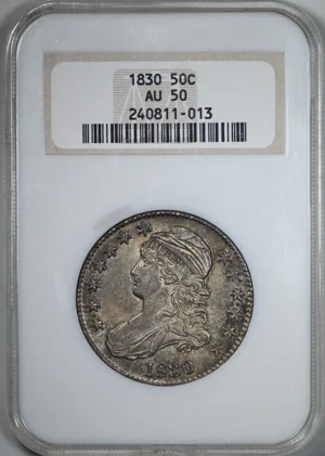 1830 Capped Bust Half Dollar 50C NGC Fatty AU50