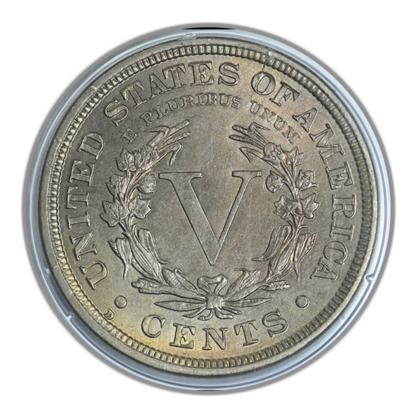 1912-D Liberty V-Nickel 5C PCGS Rattler MS63 CAC - Image 4