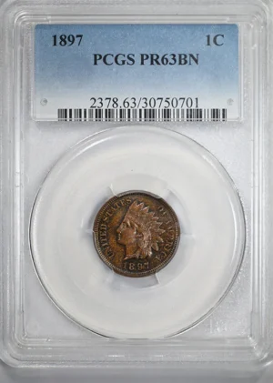 1897 Proof Indian Head Cent 1C PCGS PR63BN