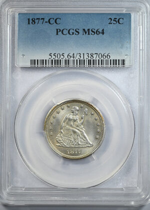 1877-CC Liberty Seated Quarter 25C PCGS MS64