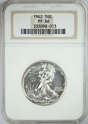 1942 Proof Walking Liberty Half Dollar 50C NGC PF66