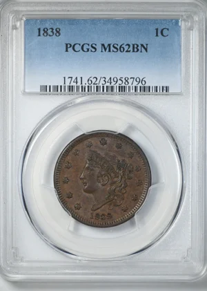 1838 Coronet Head Large Cent