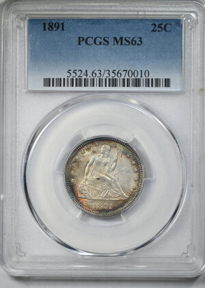 1891 Liberty Seated Quarter