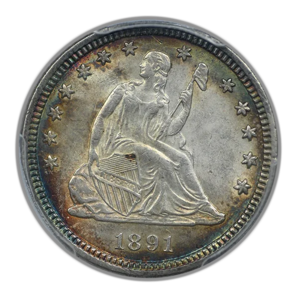 1891 Liberty Seated Quarter 25C PCGS MS63 - TONED! - Image 3