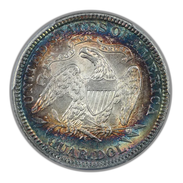 1891 Liberty Seated Quarter 25C PCGS MS63 - TONED! - Image 4