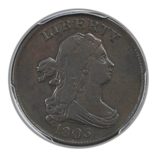 1803 Draped Bust Half Cent 1/2C PCGS VF25 - Image 2