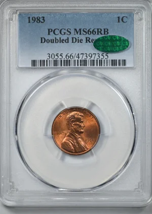 1983 Doubled Died Reverse Lincoln Memorial Cent 1C PCGS MS66RB CAC