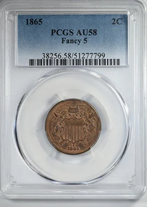 1869 Two Cent Piece 2C PCGS MS63BN
