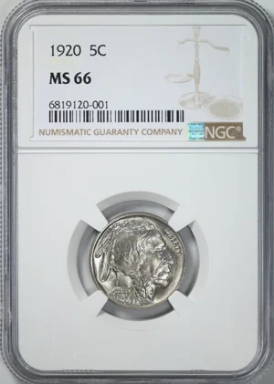 1920 Buffalo Nickel 5C NGC MS66