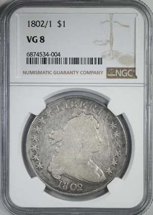 1802/1 Draped Bust Dollar $1 NGC VG8