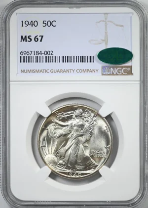 1940 Walking Liberty Half Dollar 50C NGC MS67 CAC