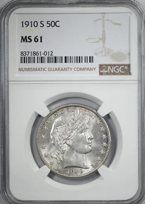 1910-S Barber Half Dollar