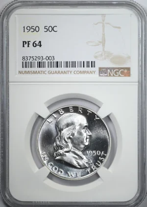 1950 Proof Franklin Half Dollar 50C NGC PF64