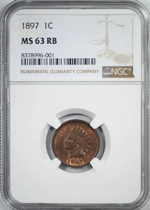 1897 Bronze Indian Head Cent 1C NGC MS63RB