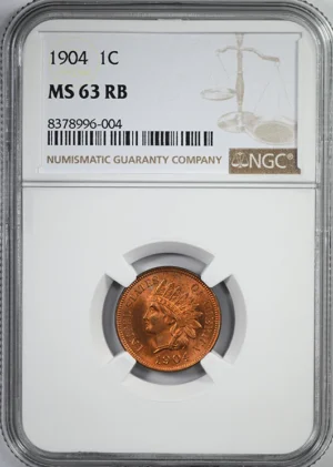 1904 Bronze Indian Head Cent 1C NGC MS63RB