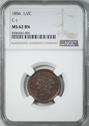 1856 Braided Hair Half Cent
