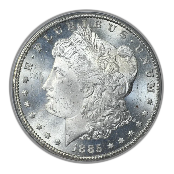 1885-CC Morgan Dollar $1 PCGS MS63PL OGH - Prooflike - Image 3