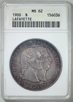 1900 Lafayette Classic Commemorative Dollar $1 ANACS MS62 - TONED!