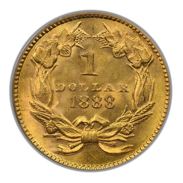 1888 Type 3 Indian Princess Head Gold Dollar G$1 PCGS MS63+ CAC - Image 4