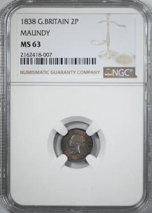 1838 Great Britain 2P Pence NGC MS63 - Maundy