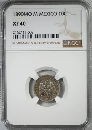 1890 MO M Mexico 10C Centavos NGC XF40