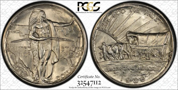 1926 Oregon Trail Classic Commemorative Half Dollar 50C PCGS MS65 - Image 3