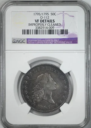 1795/1795 Flowing Hair Half Dollar 50C NGC VF Details O-112