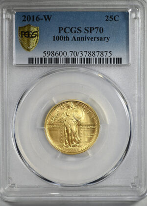 2016-W Centennial Gold Standing Liberty Quarter