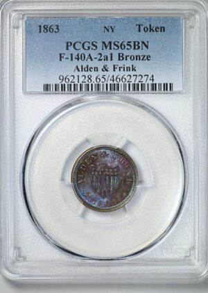 1863 New York Civil War Token Alden & Frank