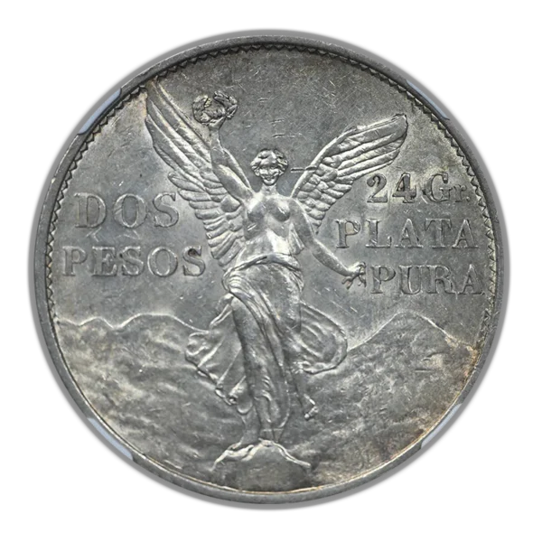 1921 Mo Mexico Silver Dos Pesos S2P NGC AU58 - Independence Centennial - Image 3