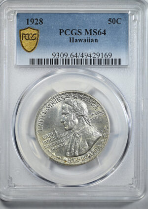 1928 Hawaiian Classic Commemorative Half Dollar 50C PCGS MS64
