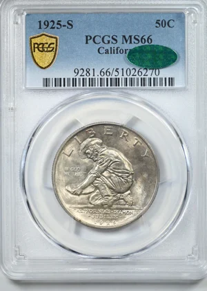 1925-S California Classic Commemorative Half Dollar 50C PCGS MS66 CAC