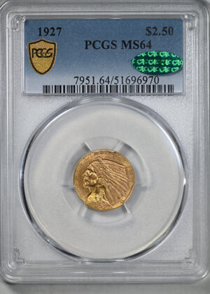 1927 Indian Head Gold Quarter Eagle $2.50 PCGS MS64 CAC