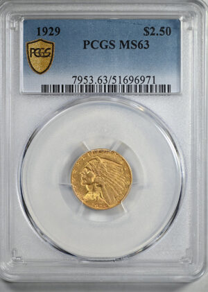 1929 Indian Head Gold Quarter