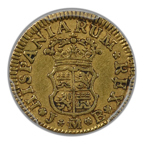 1750-M JB Spain Gold 1/2E Escudo PCGS VF30 - Image 4