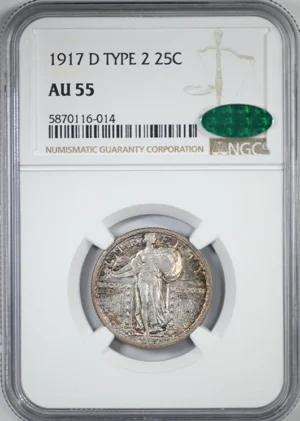 1917-D Type 2 Standing Liberty Quarter