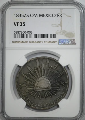 1835ZS OM Mexico 8R Reales NGC VF35