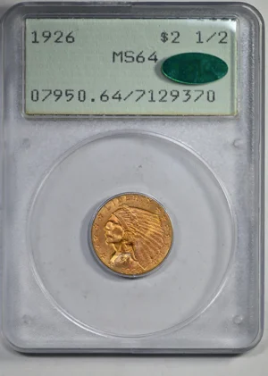 1926 Indian Head Gold Quarter Eagle